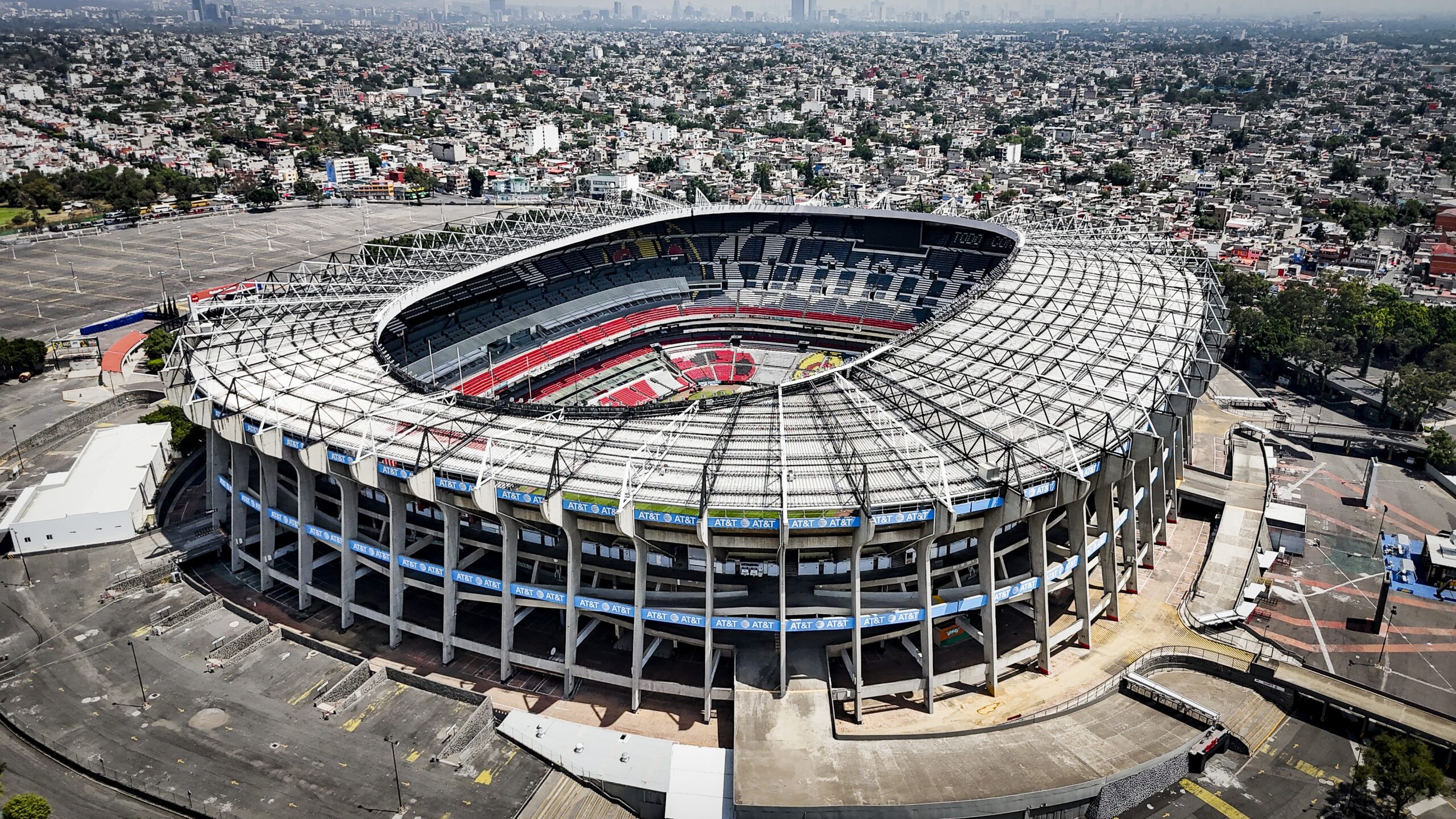 Vista aérea del Estadio Azteca